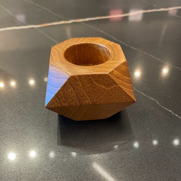 NWT Selemat Designs Wooden Candle Holder - 2" x 2.75" - Picture 3 of 3